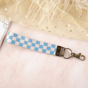 High Quality Custom Women's Short Wrist Lanyard Woven Embroidered Logo Polyester Metal Cute Custom Logo Wristband Key Holder - Product Image 5