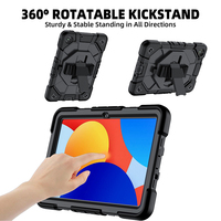 Étui de tablette en silicone antichoc et anti-chute pour Xiaomi Redmi Pad SE 9,7 pouces avec sangle d'épaule et support rotatif à 360°