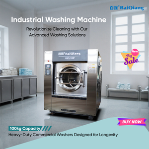 เครื่องซักผ้าอุตสาหกรรมแบบอัตโนมัติเต็มรูปแบบ พร้อมเครื่องปั่นแห้ง ผลิตจากสแตนเลส 304 คุณภาพสูง จัดจำหน่ายโดยตรงจากโรงงาน - Product Image 3