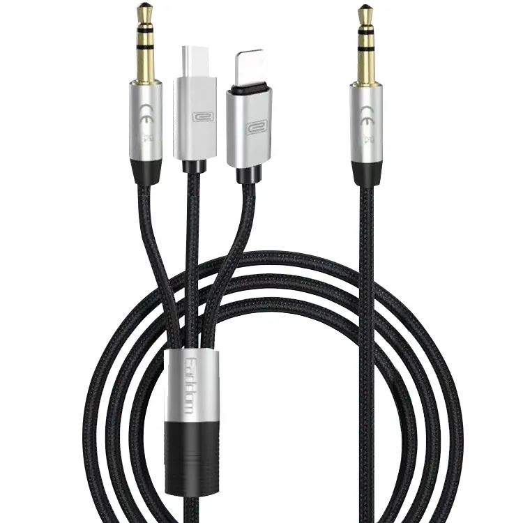 Earldom 3 in 1 Car Aux Cable Headset Audio Cord Car Stereo Aux cables for iphone 13 pro max