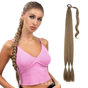 Venta al por mayor de nuevas pelucas europeas y americanas transfronterizas, trenzas falsas sintéticas de cola de caballo para mujeres, trenzado de cuerda de boxeo - Product Image 1