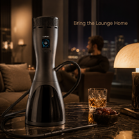 Chicha électrique miniature professionnelle moderne en acier inoxydable laqué |   Boîte-cadeau de voyage portable rechargeable avec lumière LED numérique Lukah