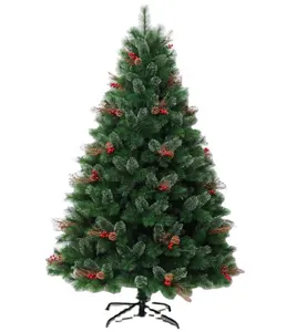 شجرة عيد الميلاد الصناعية الفاخرة ذات اللون الأخضر من الكلوريد متعدد الفينيل بطول 6 أقدام/7 أقدام/8 أقدام/9 قدم زينة عيد الميلاد