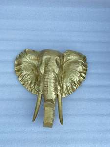 Cabeza de elefante grande de alta calidad, escultura de pared de elefante de Metal, Estatua con acabado en bronce - Product Image 4