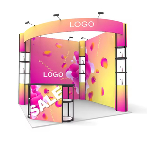 Stand d'exposition portable en aluminium avec toile tendue, stand publicitaire pliable personnalisé pour événements, 280 g/m² - Product Image 1