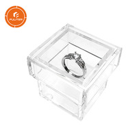 Boîte cube solide en acrylique et carton gris avec couvercle, 55x55x55mm, pour bonbons japonais, cadeaux de mariage, papier artistique, en promotion