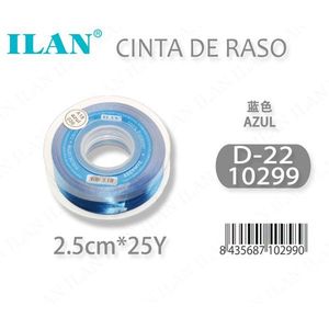Nastro in Raso Ilan 2,5cm 25Y Blu D22 - Product Image 1