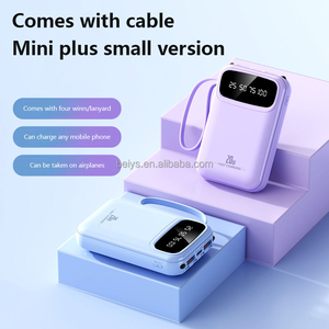 Mini batterie externe colorée 10000mAh avec prise 4 câbles Lanière Lampe de poche <span class=keywords><strong>Charge</strong></span> rapide Chargeur de batterie portable pour les voyages - Product Image 2