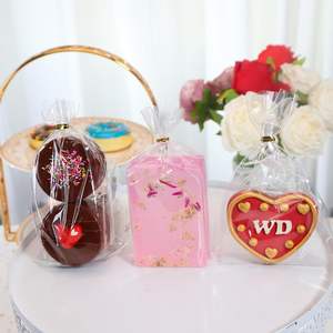 Bolsas de galletas con lazo torcido <span class=keywords><strong>dorado</strong></span>, embalaje de violonchelo para tratamiento de arroz Krispie, macarrones, <span class=keywords><strong>Brownie</strong></span>, caramelos de trufa y envoltura de regalo - Product Image 4