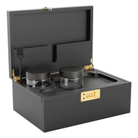 Bambou naturel bois noir boîte de rangement pour herbes mallettes de rangement étui à puzzle étui de rangement anti-odeur luxe avec plateau roulant