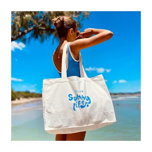 Hot Sale Customized Logo Eco Friendly Promotional Reusable Plain Cotton Canvas Shopper Tote Bag