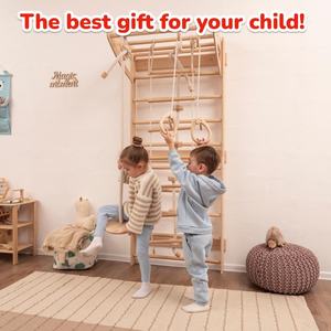 बच्चों के लिए स्वीडिश सीढ़ी-बच्चों के लिए इनडोर जंगल जिम, इनडोर चढ़ाई जिम - Product Image 2