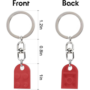 Ensemble de porte-clés en forme de cœur pour couple, personnalisable avec votre propre marque, pour un cadeau d'anniversaire ou de la Saint-Valentin, rouge - Product Image 3