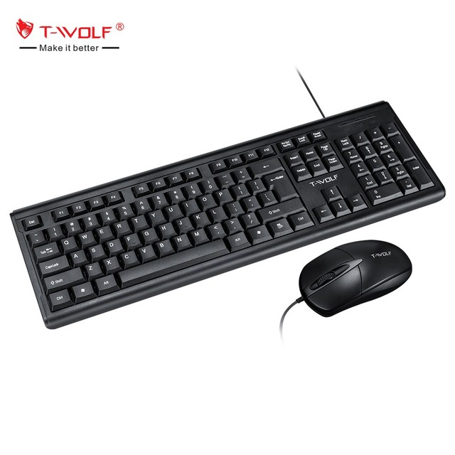 T-WOLF TF500 Customize SPANISH RUSSIAN KOREAN Office Keyboard and Mouse Business Classical Clavier and Mice Kit for Desktop