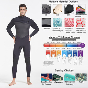 Traje de <span class=keywords><strong>Neopreno</strong></span> Elástico para Hombre, para Surf y Buceo, de <span class=keywords><strong>4</strong></span>/3mm o <span class=keywords><strong>3</strong></span>/2mm, de una Pieza, con Cierre en el Pecho, Térmico - Product Image 4