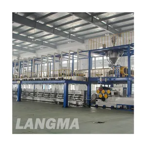 China LANGMA polyester staple fiber making machines, PSF production machine, PET flake recycling plant
