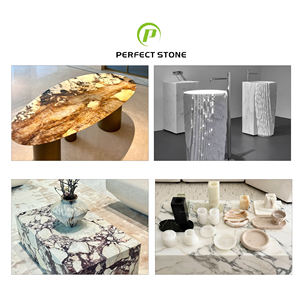 Pierre parfaite travertin blanc naturel <span class=keywords><strong>Table</strong></span> à manger en pierre de luxe moderne marbre durable salle à manger élégante - Product Image 6