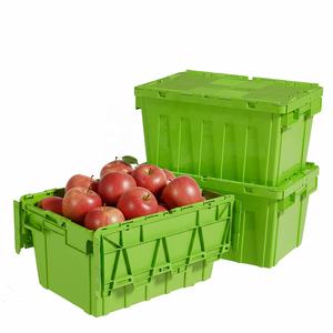 Caja de Plástico de Polipropileno de 55L, 600X400X355mm, para Almacenamiento y Transporte de Frutas y Verduras, con Tapas Adjuntas - Product Image 1
