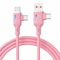 Câble USB-C/A en silicone 4-en-1 1.2M de haute qualité Nouveau design Synchronisation de données de charge rapide tout-en-un pour imprimante Micro USB IOS 5 couleurs