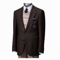 Blazer Homme Style Preppy à Revers Cranté, Poches Plaquées, Deux Boutons, 100% Laine, Idéal pour l'Automne, Vente en Gros Directe Usine TR