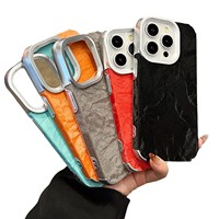 Coque de téléphone portable anti-chute et anti-traces de doigts avec anneau magnétique en PU+acrylique électroplaqué, motif animal, pour 16 Pro Max