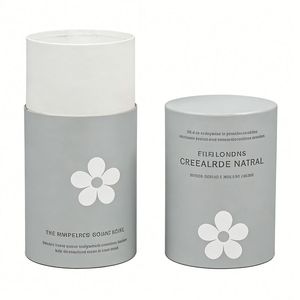 Custom Cardboard Cylindrical <b>Wedding</b> Storage <b>Box</b> with Embossing and Foil Matte Finish Self Erecting for Skincare Gifts - Product Image 1