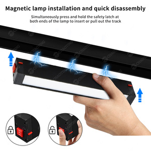 Thông minh Wifi tuya LED Dimmable tuyến tính nhẹ Lũ lụt bề mặt ánh sáng lõm từ theo dõi hệ thống ánh sáng đen trắng tùy chọn Led Đèn Pha - Product Image 4