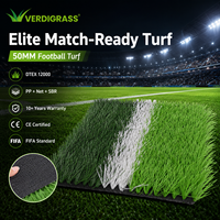 Gazon de football synthétique professionnel de 50 mm, densité DTEX 10500, avec support SBR, en PE souple, pour terrain de football, résistance accrue
