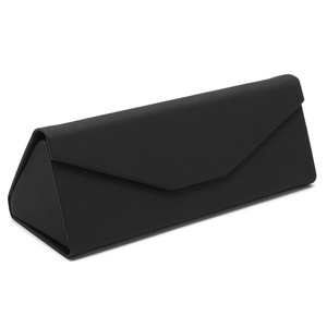 Estuche de cuero para gafas, rectangular, negro sólido, con caja y paño para almacenamiento y protección de gafas - Product Image 5