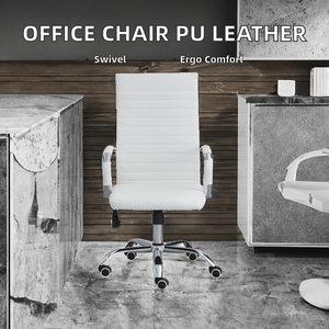 <span class=keywords><strong>Silla</strong></span> de <span class=keywords><strong>Oficina</strong></span> Ergonómica Moderna con Respaldo Medio, Cuero PU, Giratoria, Ajustable, con Cojín Confortable para Conferencias y Tareas Ejecutivas - Product Image 2