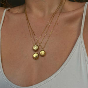 Colgante de astrología del horóscopo para mujer, cadena de clavícula de acero inoxidable, oro Pvd lleno de 12 Zodíaco, joyería <span class=keywords><strong>2022</strong></span> Ins - Product Image 6