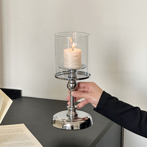 Z49 Luxury Romantic Wedding Party <strong>Table</strong> Decorations Metal Glass Candle Holders Lanterns Jars for Home <strong>Dining</strong> Candlelight Dinner - Product Image 4