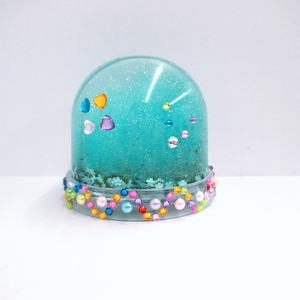 Jouet globe à neige DIY avec image scintillante 9*9*8.5, insert photo vide, en plastique PS, motif diamant coloré préféré des enfants - Product Image 2