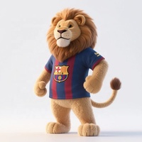 Jouets en peluche doux personnalisés avec logo OEM, vente en gros de peluches, lion en peluche avec chemise, peluches de lion