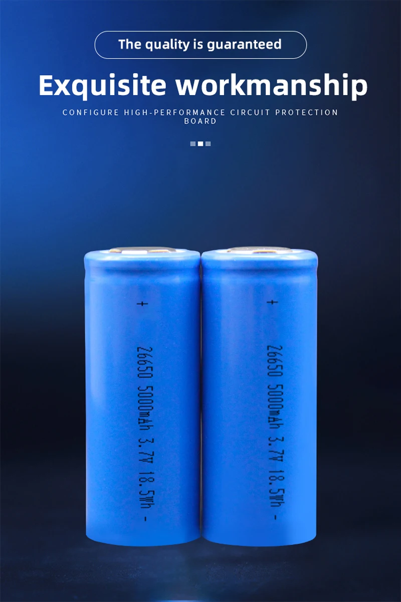 High Quality Cylindrical 3.7V 26650 Battery Pack 5000mAh 3000mAh Wholesale / Rechargeable 3.7V Lithium ion Batteries