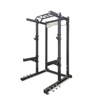 Cage de musculation multifonctionnelle avec barre de traction, crochets en J et bras de sécurité pour squats