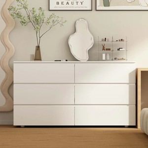 Mobilier de chambre à coucher moderne <span class=keywords><strong>Grande</strong></span> <span class=keywords><strong>commode</strong></span> à 6 tiroirs Armoire de rangement en bois blanc Design <span class=keywords><strong>Grande</strong></span> <span class=keywords><strong>commode</strong></span> pour le salon - Product Image 1