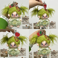 Porte-clés pendentif en peluche personnalisé avec personnage de dessin animé mignon, rembourrage en coton PP, logo personnalisé, en tissu de coton