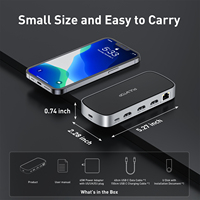 Station d'accueil triple PULWTOP, concentrateur de type C avec HDMI + USB3.0 + alimentation PD, chargeur USB-C vers adaptateur USB pour ordinateur portable
