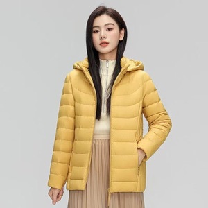 Chaqueta <span class=keywords><strong>de</strong></span> Mujer para Otoño e Invierno, Nueva, Ligera, Ultrafina, <span class=keywords><strong>de</strong></span> Nailon, 90% Plumón <span class=keywords><strong>de</strong></span> Pato Blanco, Capucha Desmontable, Talla Grande, Corte Ajustado - Product Image 2