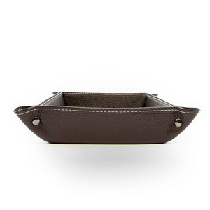 Desktop Leather Storage <b>Tray</b> Rectangle Solid Color <b>Small</b> Item Organizer Key Remote Holder Foldable No Cover - Product Image 4