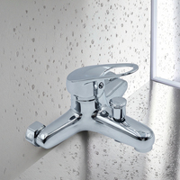 Mitigeur mural moderne à levier unique en alliage de zinc chromé poli, eau chaude et froide, avec douchette pluie et cartouche céramique, pour appartement