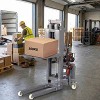 Chariot élévateur manuel compact KEYI avec déplaceur latéral électrique, batterie au plomb-acide, pneus en polyuréthane, hauteur de levage de 160 cm