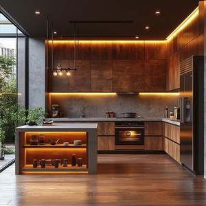 Muebles de Cocina Blancos de Lujo Personalizados 2025, Gabinetes de Cocina Estilo Shaker, Muebles de Cocina Modernos de MDF, Diseñador Chino, Fabricante de Islas de Cocina - Product Image 2