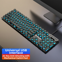 New USB 3.0 Wired Mechanical Keyboard Laser ABS Keycaps Durable Colorfast RGB Black Ice Blue Light Punk Version Desktop
