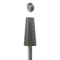 Fraise à ongles en carbure de tungstène de 7,0 mm à grande pointe conique, fraises à ongles 6 en 1, polisseuses à gel pour ongles, fraises à lisser les ongles, or, bleu, arc-en-ciel, violet