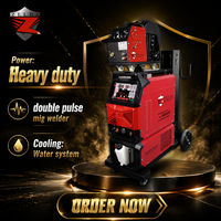 Mesin Las MIG Double Pulse Industri 500A Berpendingin Air untuk Aluminium, Mesin Las Inverter Otomatis Heavy Duty Zelda