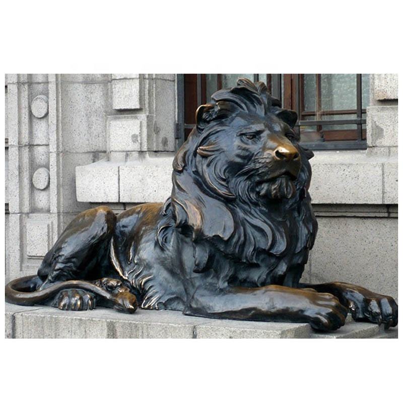 銀行のドアの装飾のための有名なアンティークブロンズHSBCライオン像