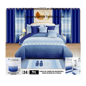 Juego de ropa de cama de 24 piezas transpirable de tamaño King con cortinas, juegos de edredón, ropa de cama, juego de cortina de ducha de lujo para Baño - Product Image 3