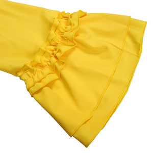 Robe décontractée mi-longue élégante à manches bouffantes, couleur unie, à nouer, à volants, style ample - Product Image 3